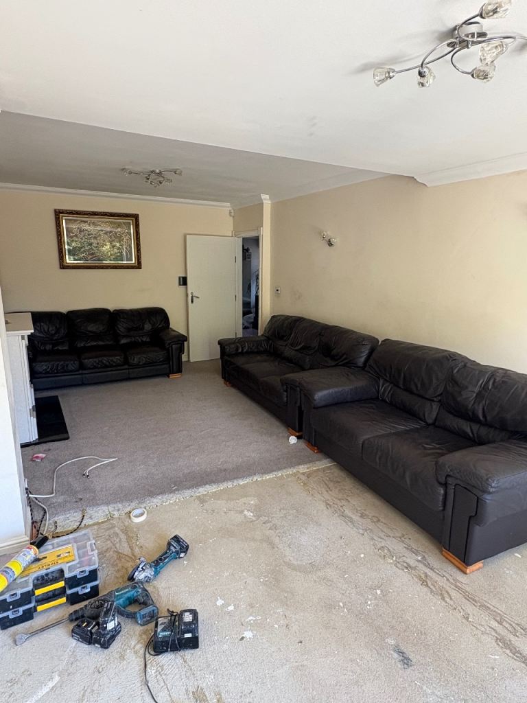 Black Leather Sofa set