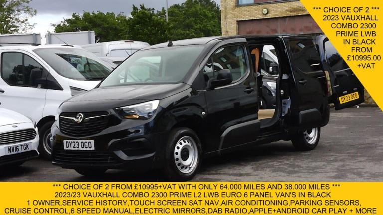 2023 Vauxhall Combo 2300 PRIME L2 LWB IN BLACK,SAT NAV,AIR CONDITIONING,PARKING SENSORS AND MOR P...