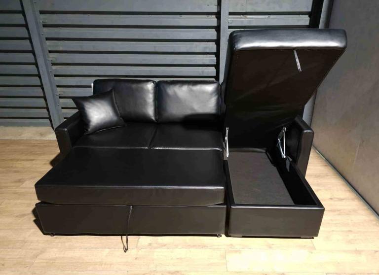 Corner Sofa Bed - Black