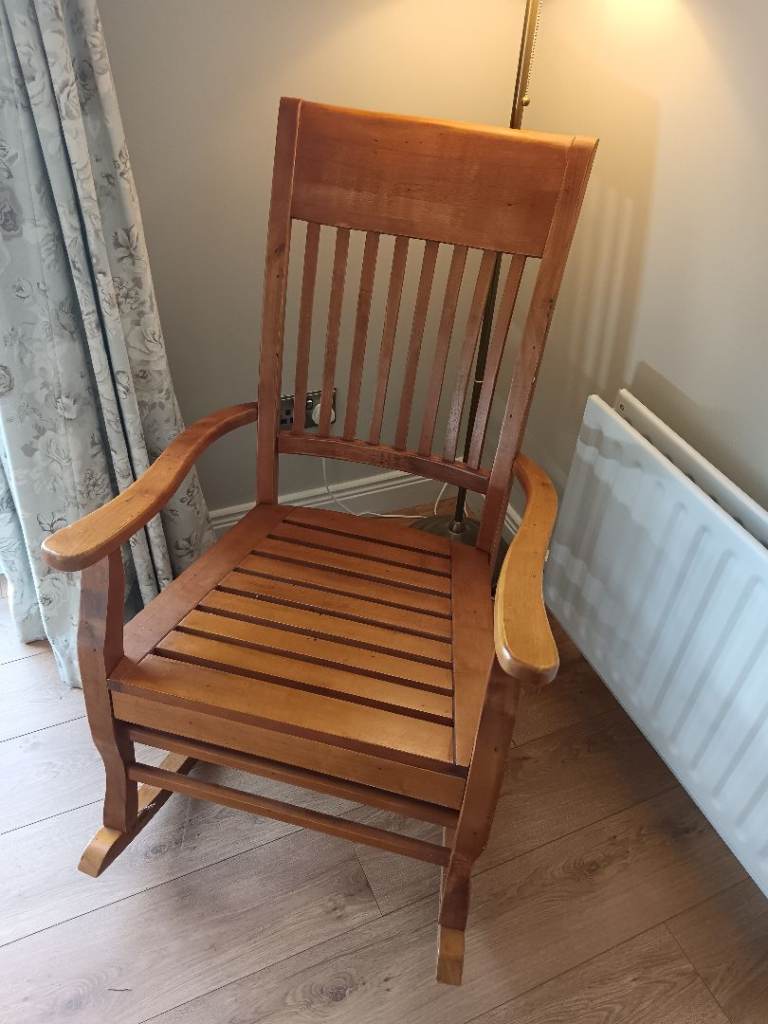 Solid Oak Wooden Rocking Chair