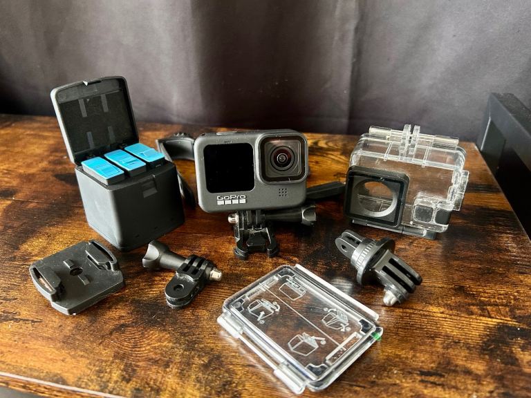 GoPro Hero 9 Black + 3 Batteries & Charger + Accessories Bundle – Excellent Condition
