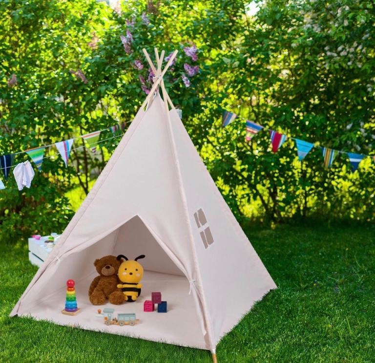 Children's Play Tent, Tipi for Kids, Teepee with Floor Mat