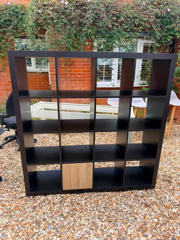 Large Black Cube Storage Unit/Bookcase with Drawer