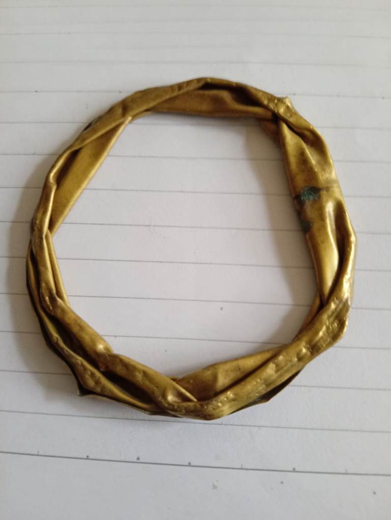 Vintage Gold Tone Twisted Metal Bracelet - Fair Condition