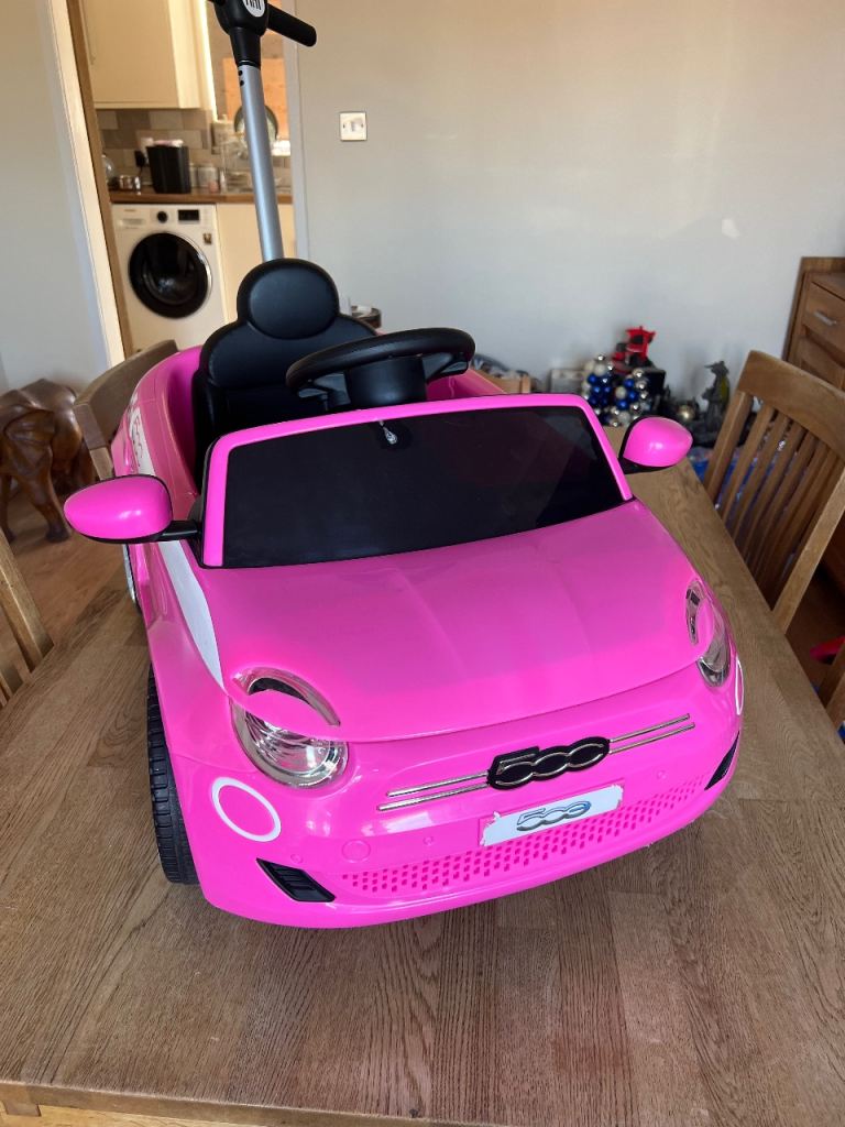 Pink Fiat 500 Ride-On Push Car – Good Condition