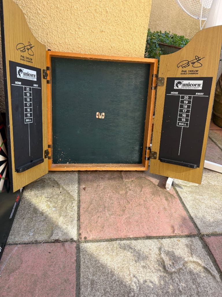 Dart Board and Cabinet  
