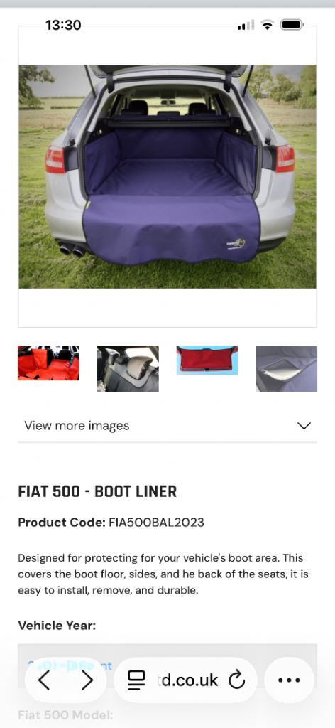 Fiat 500 boot protection 