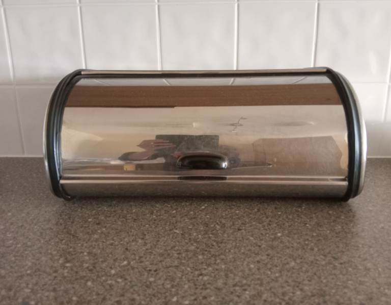 Metal Bread Bin with Roll Top – Good Condition