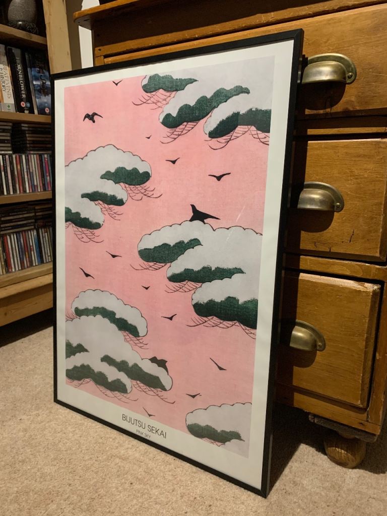 Large framed picture. Pink Sky by Bijutsu Sekai