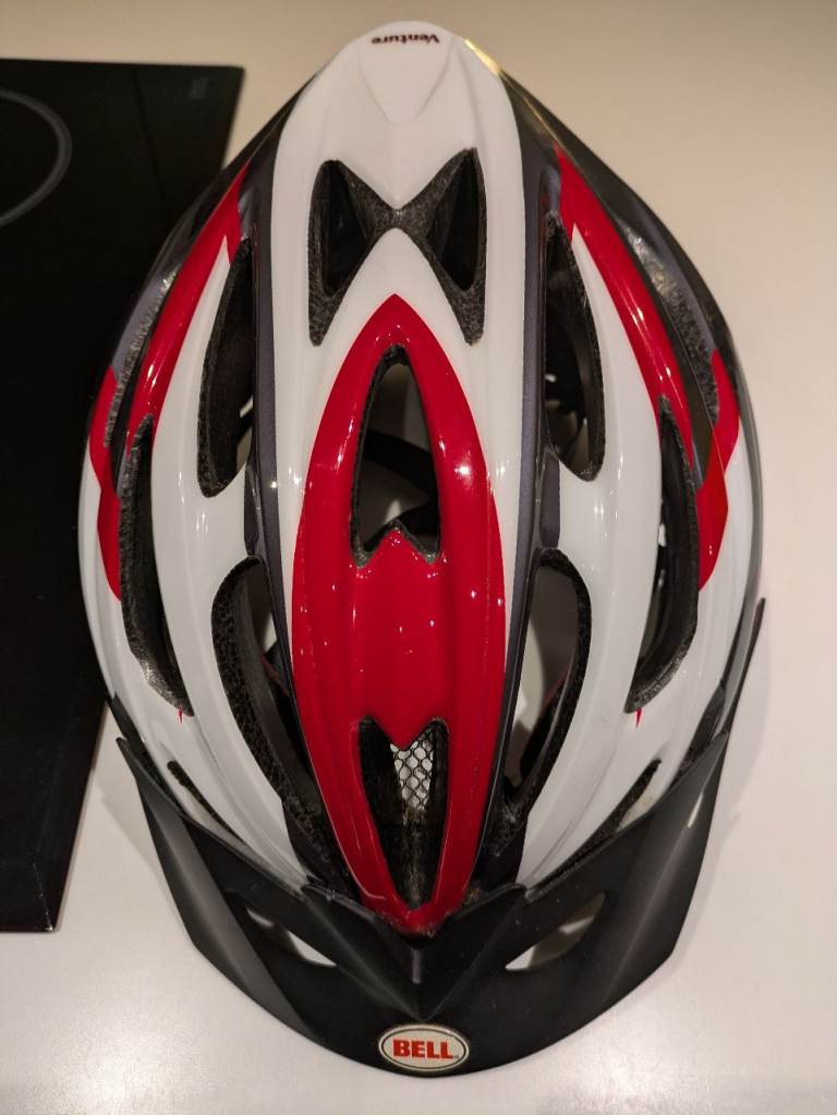 BELL Cycle Helmet - White, Red & Black, Good Condition