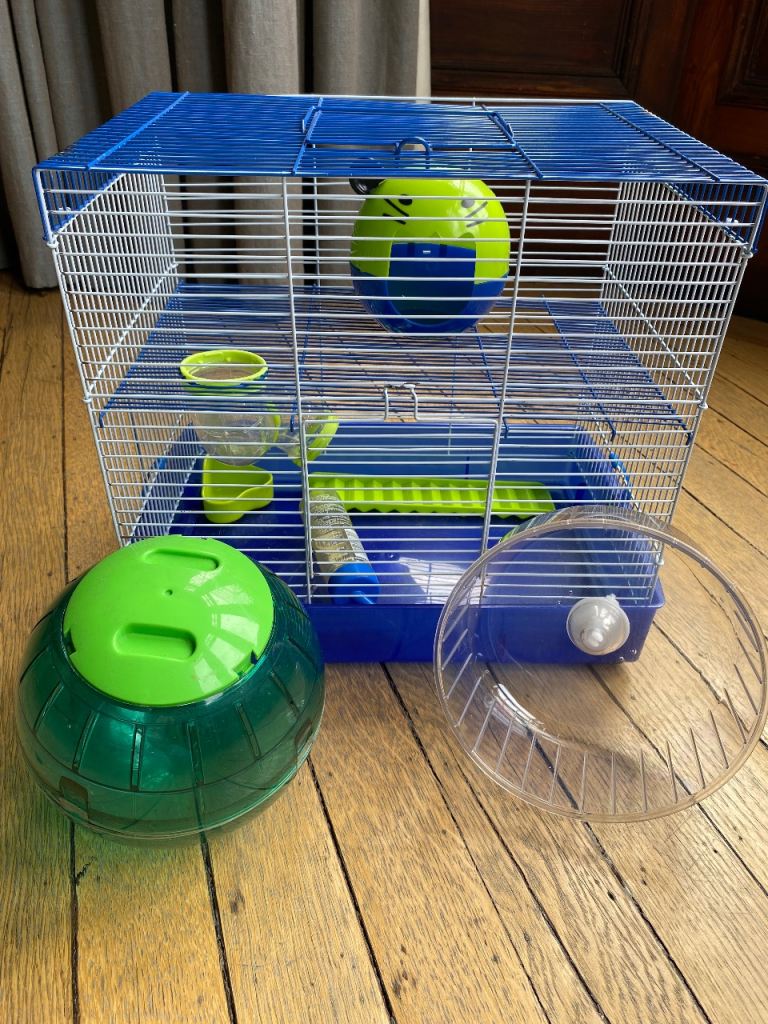 Hamster cage with accessories 