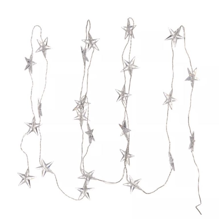LED lighting chain with 24 lights, star/outdoor gold-colour