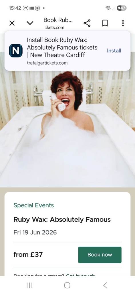 Ruby Wax tickets x 2