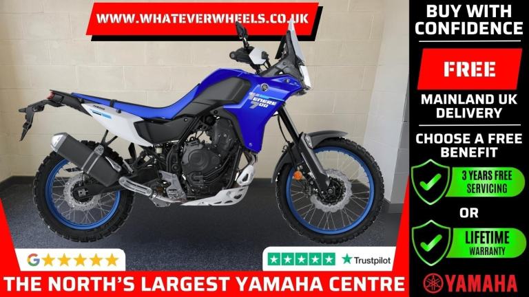 3 Years Free Servicing or Lifetime Warranty Yamaha Tenere 700 Adventure Bike