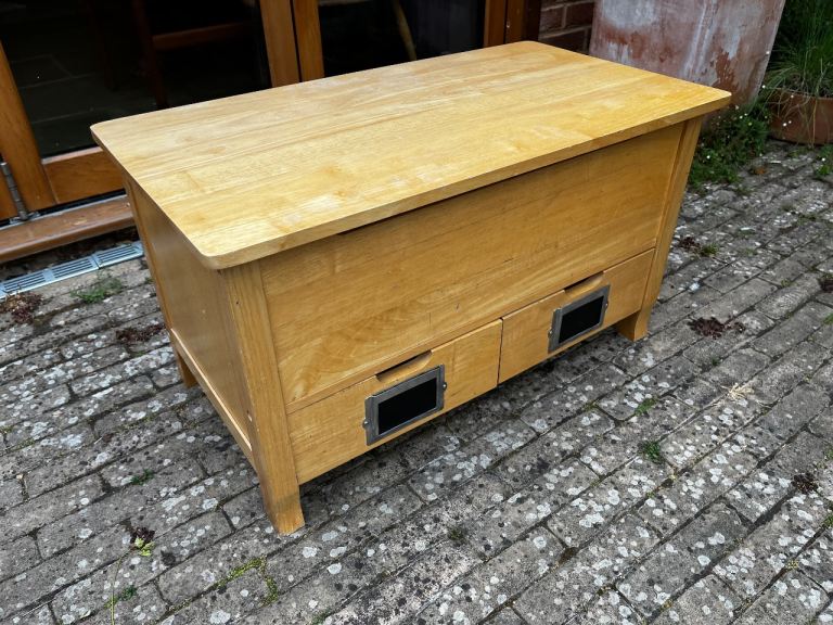 Solid Wood Storage Chest with Drawers – Good Condition