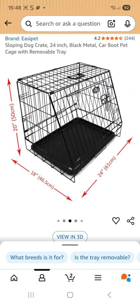 Dog car crate