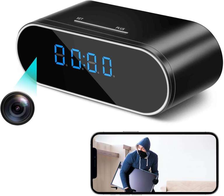 WiFi Spy Camera Clock 1080P Hidden Small Hidden Home Security Secret Surveillance Camera Nanny Cam