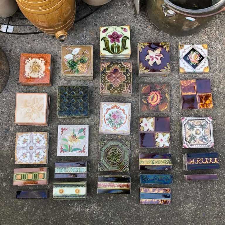 Vintage Minton Ceramic Hand Made Glazed Wall & Kitchen Splashback Decorative Wall Tiles