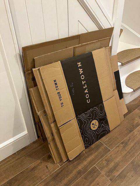 Free: 8 strong cardboard boxes various sizes. Suitable for removals or storage.