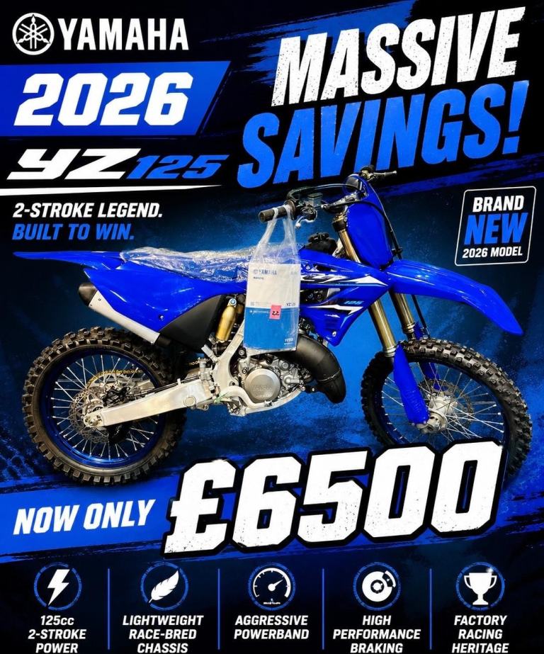 2026 YAMAHA YZ 125 ZERO HOURS - TOP 2 STROKE - KX TM MC SX TC CR [Phone number removed]