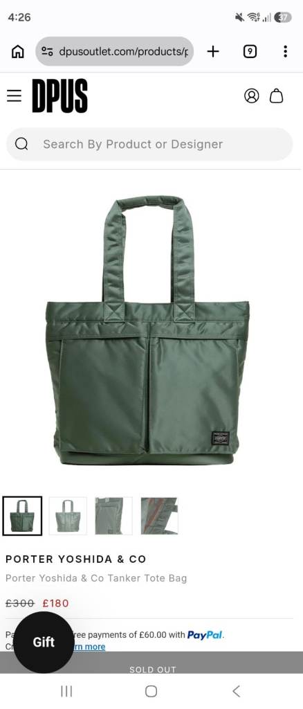 Porter Yoshida & Co Tanker Tote Bag - Green, Good Condition