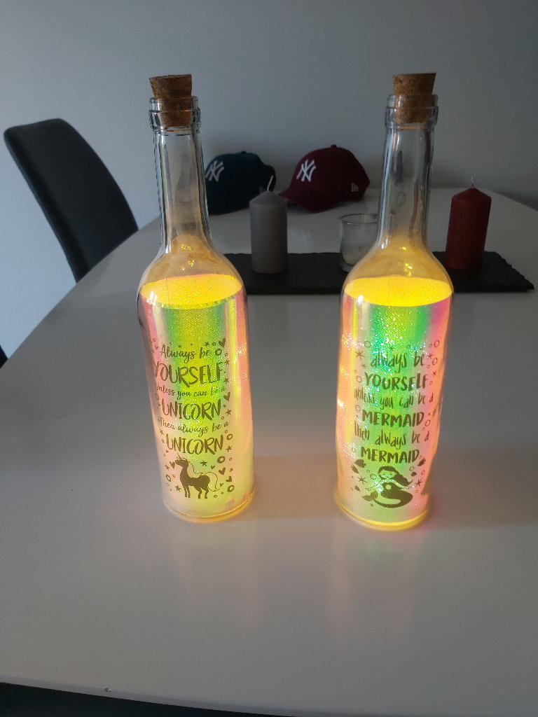 Girls bottle lamps