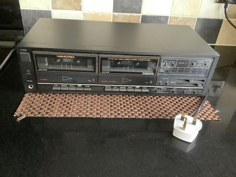 Memorex Double Cassette Deck – Black, Good Working Order