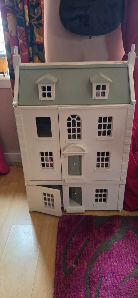 Large Wooden Dolls House with Furniture – Good Condition