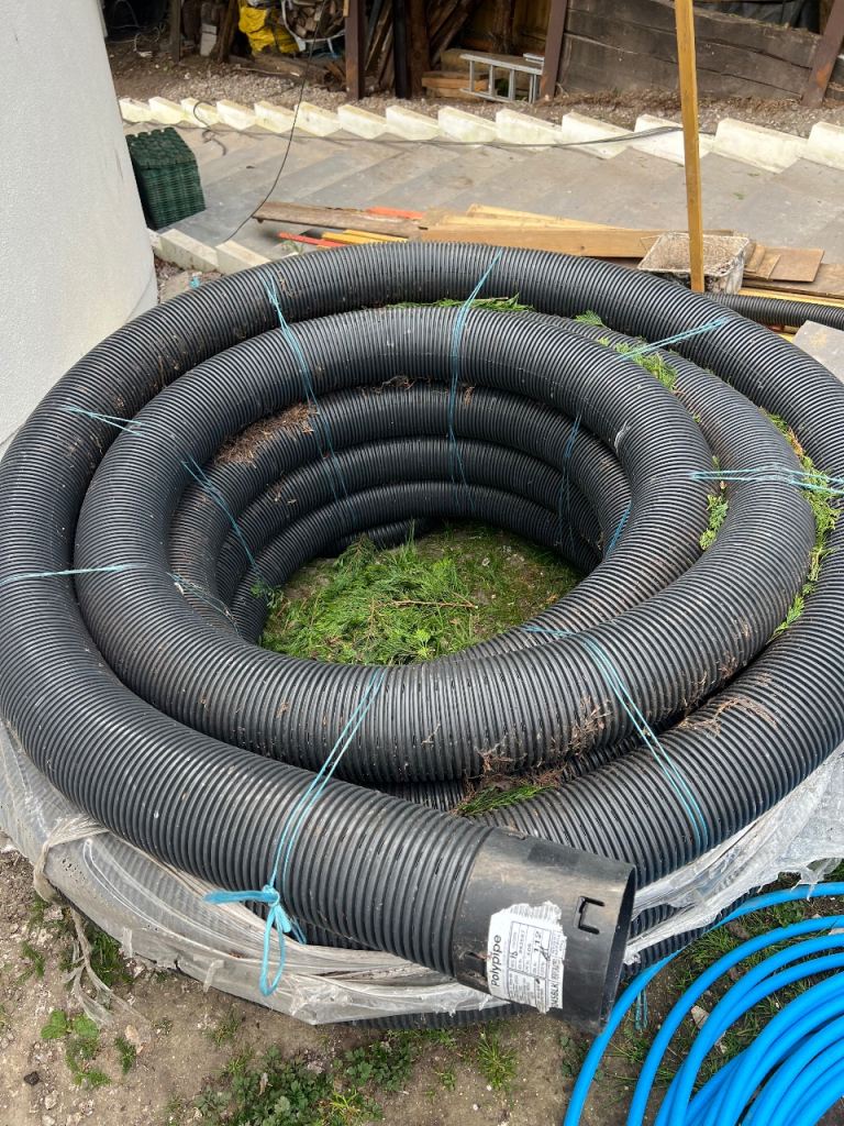 Coil of Land Drainage Pipe (Perforated) – Large Roll