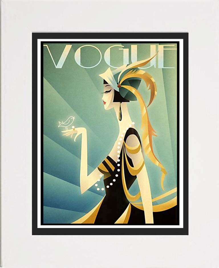 Art Deco Unframed A4 Print with 40×30 cm Picture Mount