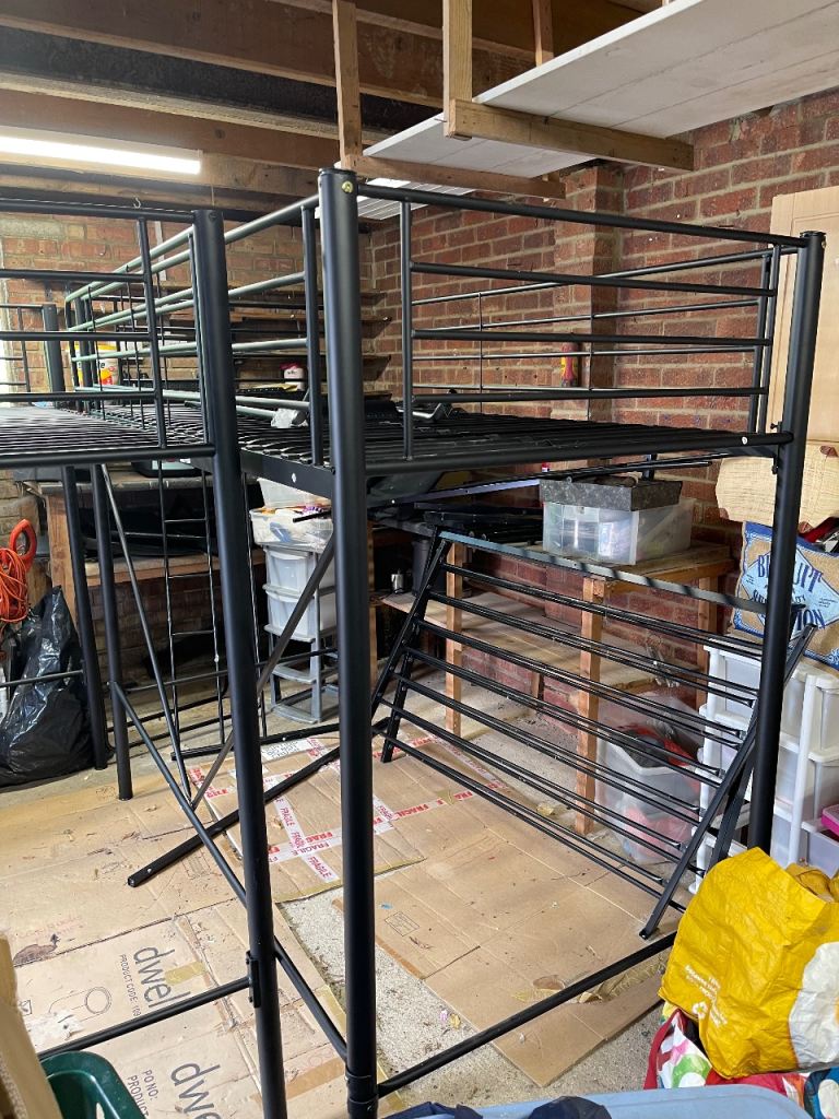 Loft bed with ladder and room for desk under
