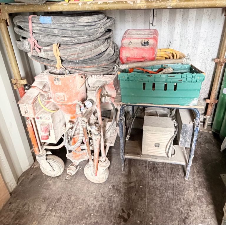 PFT G4 Plastering Machine – Complete Setup with Generator & Hoses