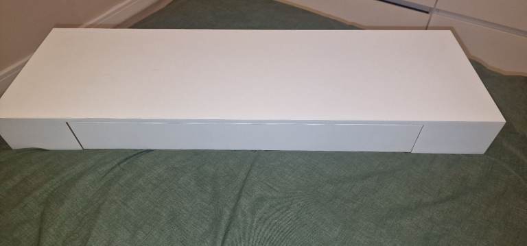 Dressing table floating desk shelf with drawer white