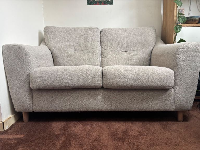 Two seater oatmeal/beige/grey sofa 
