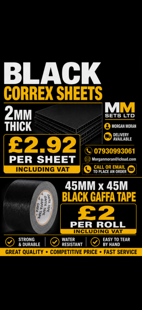 Correx sheets 2mm thick 