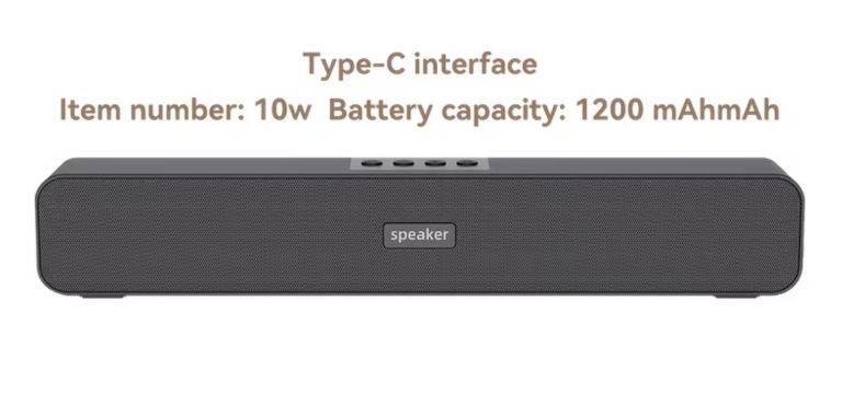 Loud Wireless Bluetooth Portable Soundbar Type-C Charging