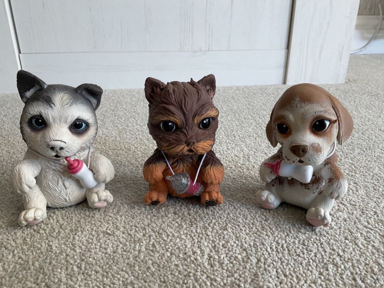 Little live OMG pet doggies x3 in excellent condition