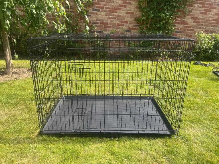 XL folding metal dog crate 