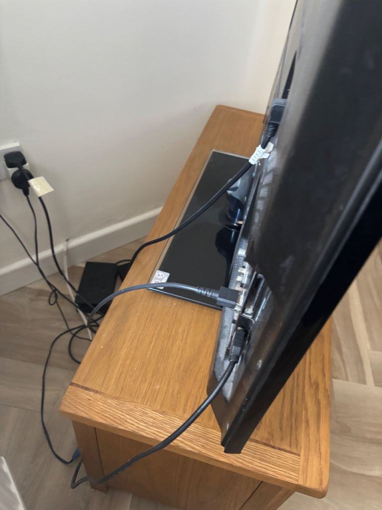 Solid oak corner tv stand