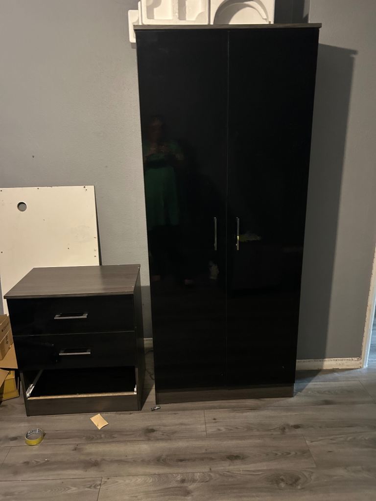 Free black high gloss wardrobe