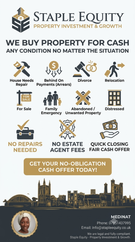 WE BUY HOUSES, FLATS, CORNER SHOPS, AND COMMERCIAL SPACE FOR QUICK CASH IN ANY CONDITION 