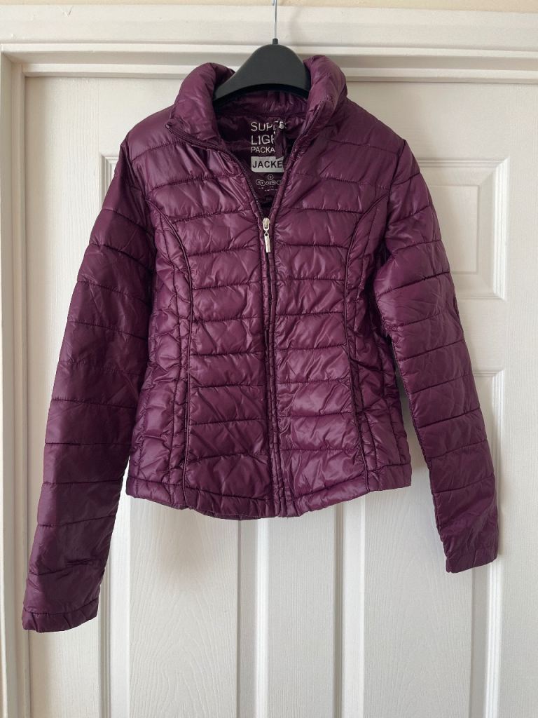 Superdry Lightweight Packable Puffer Jacket – Purple, As Good As New