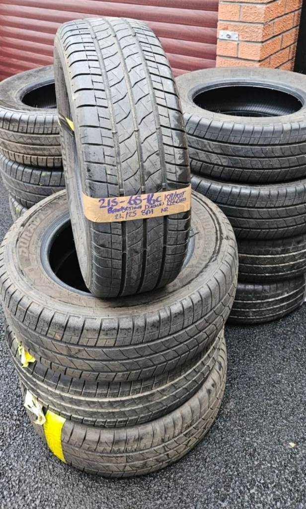 4 x 215 65 16 c Bridgestone van tyres 8mm Tread no repairs 