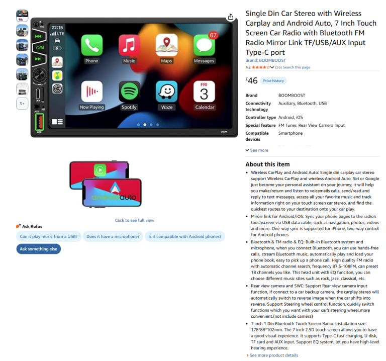 Brand New Sealed 7-Inch Single DIN Wireless CarPlay & Android Auto Car Stereo - 50% Off!