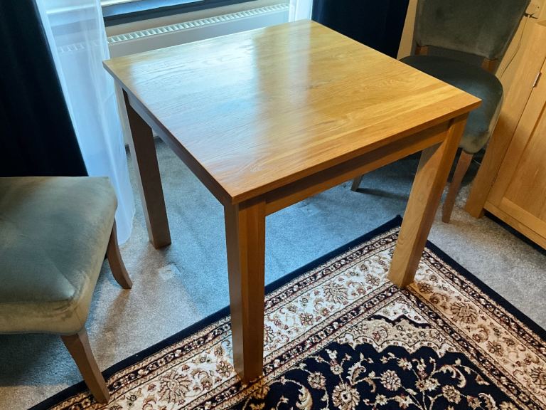 Solid light oak table