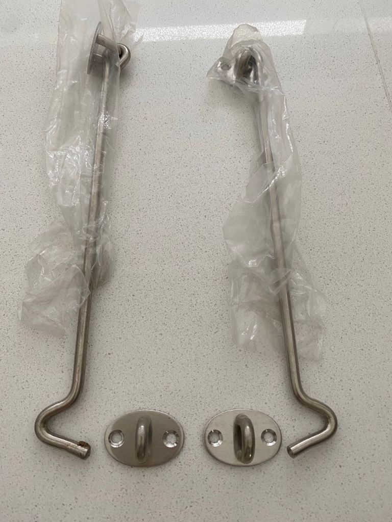 New Hook & Eye Latch Lock x2 For Shed Gate Door Caravan Catch