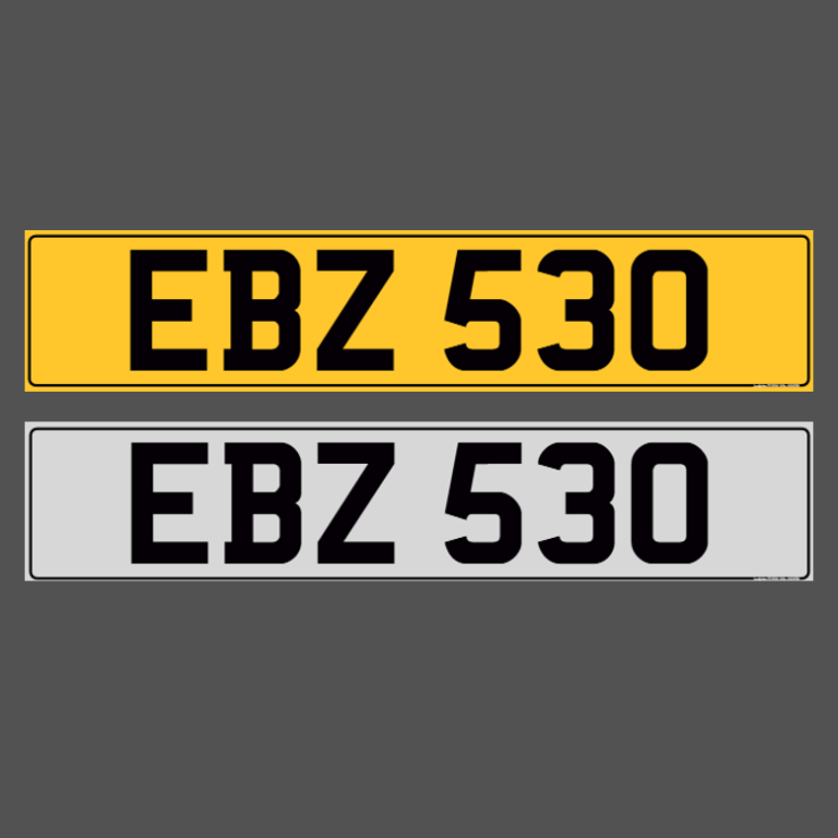 EBZ 530 - Dateless Cherished Registration Number Plate