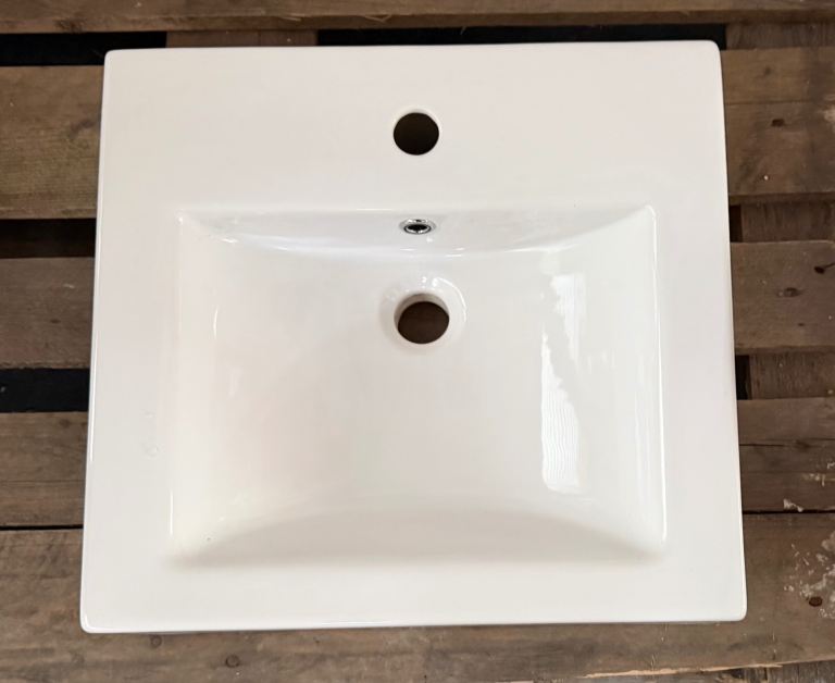 New White Ceramic 470x440mm Basin - Flat Base