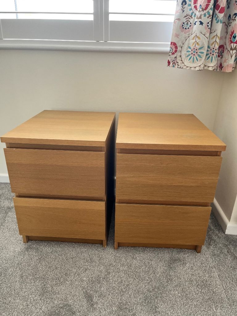 IKEA malm bedside drawers x 2