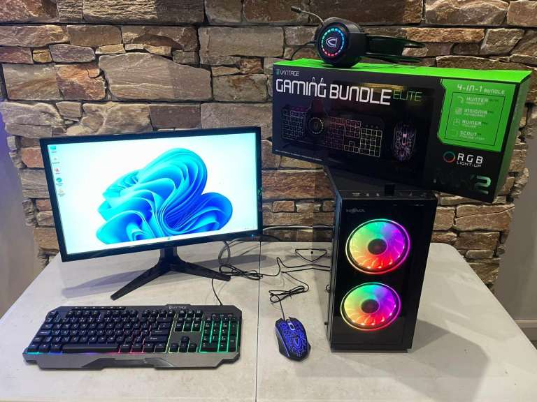 image for Gaming PC i5 QuadCore NVIDIA Geforce Ti GTX Graphics Card SSD HD Monitor - BOXED